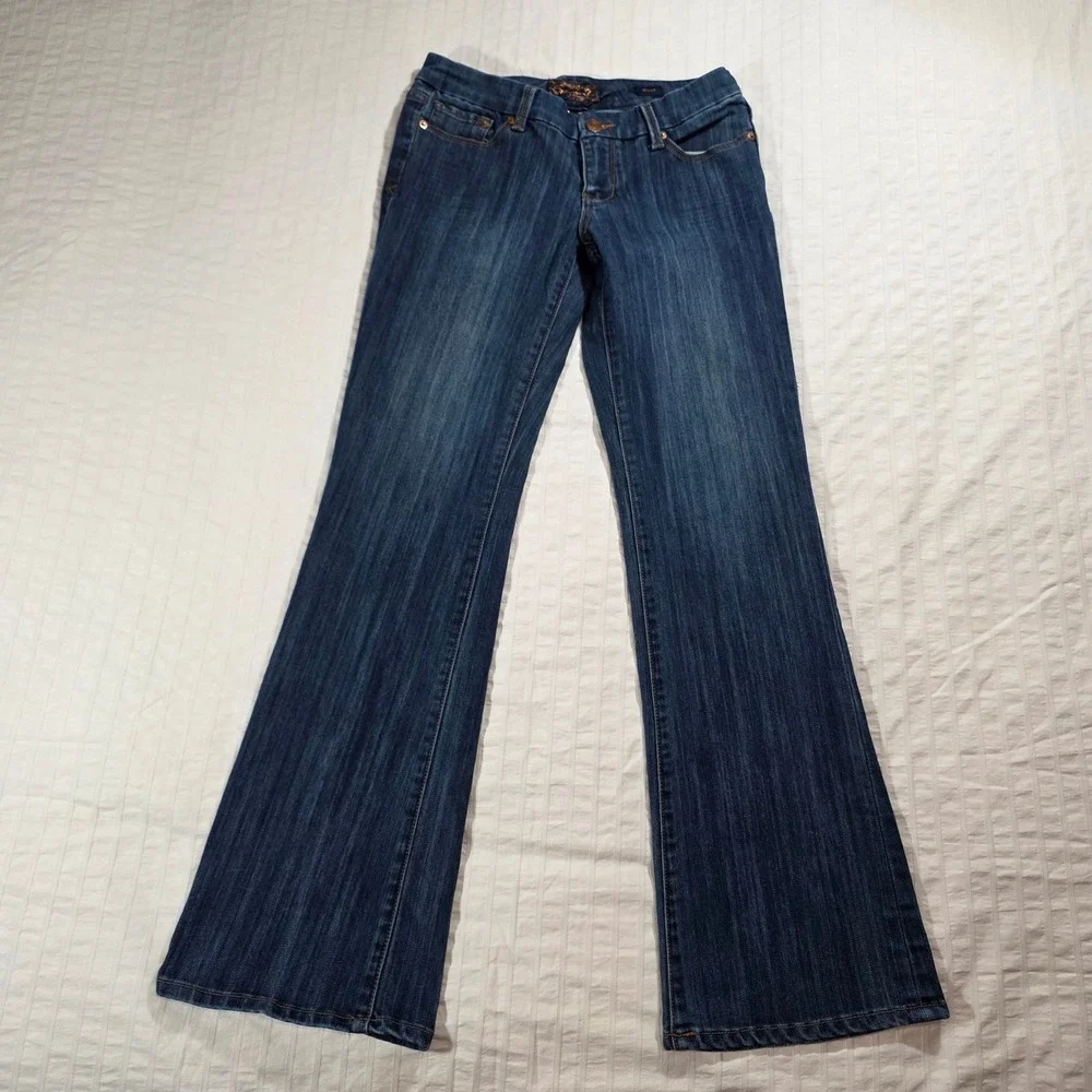 Seven7 Womens Bootcut Jeans Dark Wash Stretch Denim‎ Size 29 Mid Rise Classic
